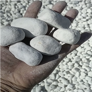 High Gloss White Walkway Washed Pebble Stone