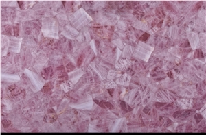 Backlit Pink Crystal Quartz Semiprecious Stone