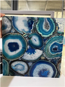 Blue Agate Tiles With White Light