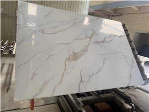 Solid Surface Slab Calacatta Gold Artificial Stone