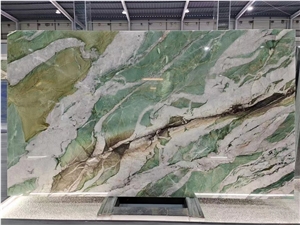 Luxury Green Stone Fuchsite Crystal Quartzite Slab