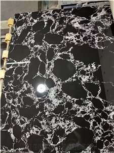 Nepoleon Black Artificial Marble,Black Engineered Slabs,Optimustone