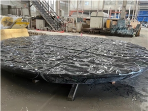 China Marquina Marble,CNC 3D Wall Decor Water Wave Panel