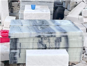 Vietnam Cloud Crystal White Marble Block