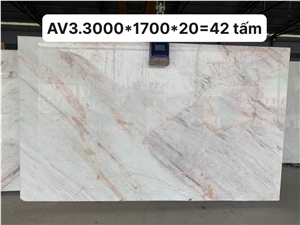 Vietnam Rosy Pearl White Marble Slabs