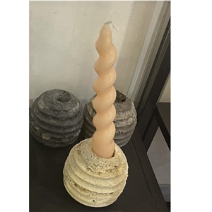 Modern Travertine Candle Holder For Home Decoration