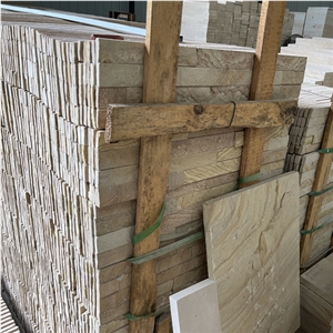 Sandstone Culture Stone Wood Panels Wall