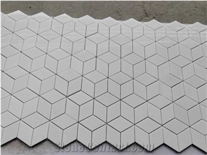 Thassos White Marble Irregular Mosaic Tiles