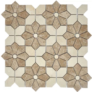 Natural Stone Flower Mosaic  Design Tiles For Decoration
