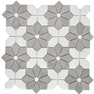 Natural Stone Mosaic Flower Design Tiles