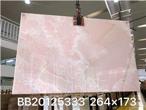 Backlit Wall Panels Translucent Pink Onyx Slab