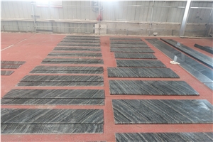 Black Wood Vein Marble Cut-To-Size Tiles