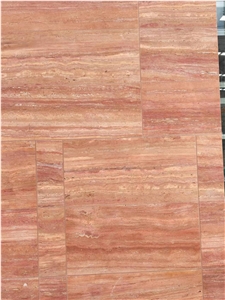 Customized Natural Stone Red Travertine For Wall Cladding