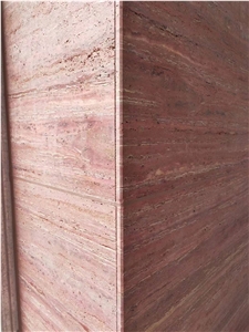 Popular Red Travertine Brushed For Wall Cladding