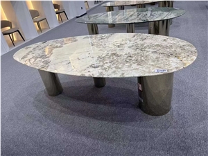 Brazil Azul Imperial Quartzite Side Table For Home Decor