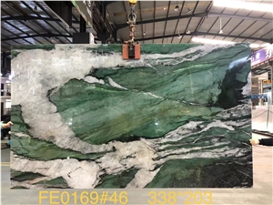 Green White Color Quartzite Slab Stone Hot Sell Stone