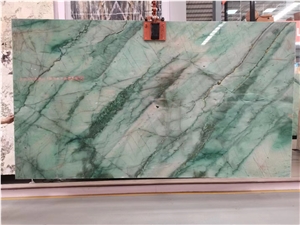 Home Defor Luxury Quartzite Slab Natural Stone Green Color