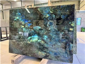 Labradorite Blue Flower Granite Slab For Home Decor Luxury