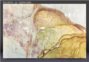 White Gold Quartzite Slab Big Size Large Pattern