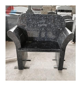 Blue Pearl Granite Garden Bench Chair With Arm