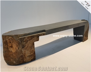 Grey Basalt Bench,Garden/Outdoor Bench & Table; Honed Finish