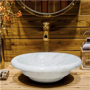 Natural White Marble Washbasin, Marble Sink