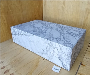 Arabescato White Marble Plinth Coffee Tables For Home Decor