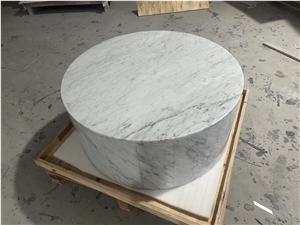 Bianco Carrara Marble Stone Coffee Tables For Home Decor