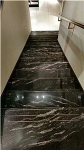 Black Titanium Granite For Flooring Tiles