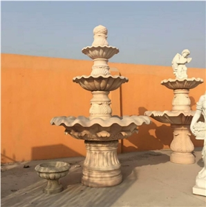 Decorative White Marble Outdoor Water Fountain