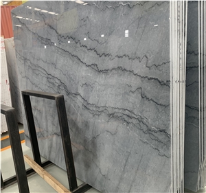 Bookmatched Bruce Grey Marble Slab From China
