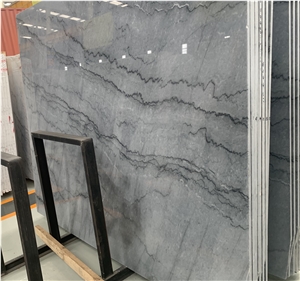 China Bookmatched Bruce Grey Marble Slab Tiles