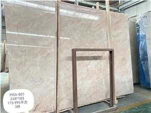Cream Rose Marble Slab Pink Color Wall Cladding