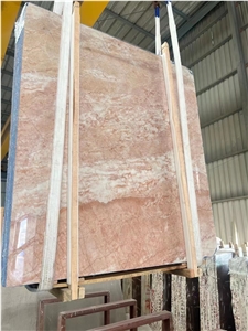 Cream Rose Marble Slab Pink Color Wall Cladding