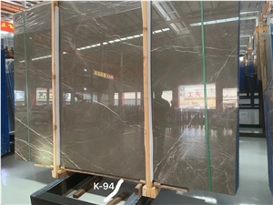 China Musi Coffee Brown Marble Polished Slab  Pattern