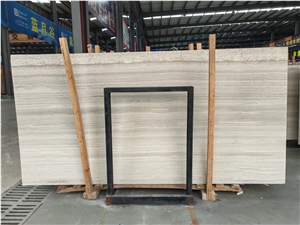 Wooden White Marble Slab Polished Slab  Tiles