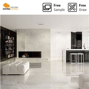 Natural Stone Crystal Pure White Marble Slabs For Decor