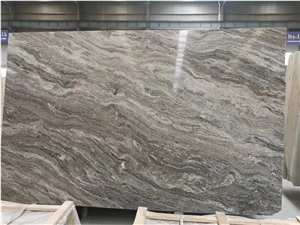 India Glacier Sands Fantasy Brown Marble Big Polished Slab