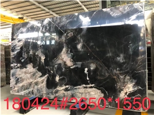 Mystic River Marble Mojinsha Black Bookmatched Stone Slab