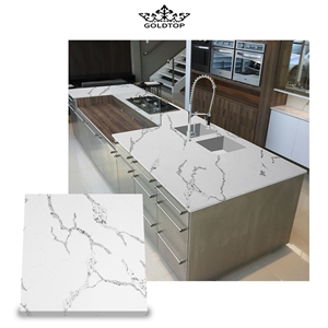 Gold Veins Calacatta Van Gogh Quartz Engineered