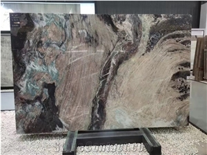Bookmatched Luxury Dark Natural Stone Color Slab For Wall