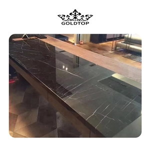 Goldtop High Quality Black Marquina Marble Floor Tile Luxury