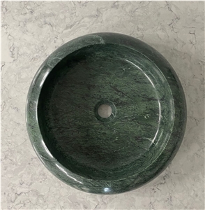 Green Marble Round Vessel Wash Basin