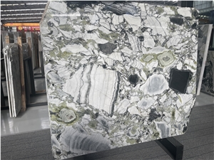China Jade /Ice Green Marble Slabs Tiles Polished