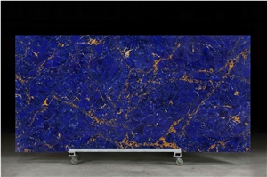 New Color Polished Blue Quartz Stone From Calacatta Series