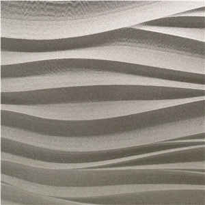 3D CNC Sculpture Grey Sandstone For Interior Room Wall