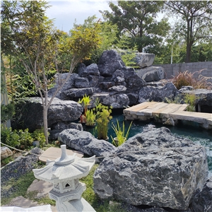 Black Nature Taishan Stone For Irregular Garden Design