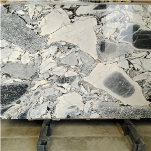 Factory Outlet Polished Invisible Grey Marble Slab For House