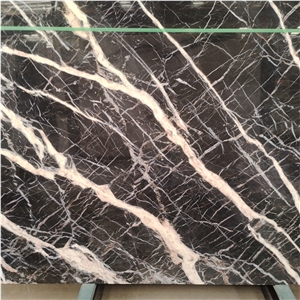Factory Outlet Polished  Nero Marquina Marble Slabs For Loft