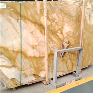 Gorgeous Luxury Siena Gold Marble Slabs For High-End Project